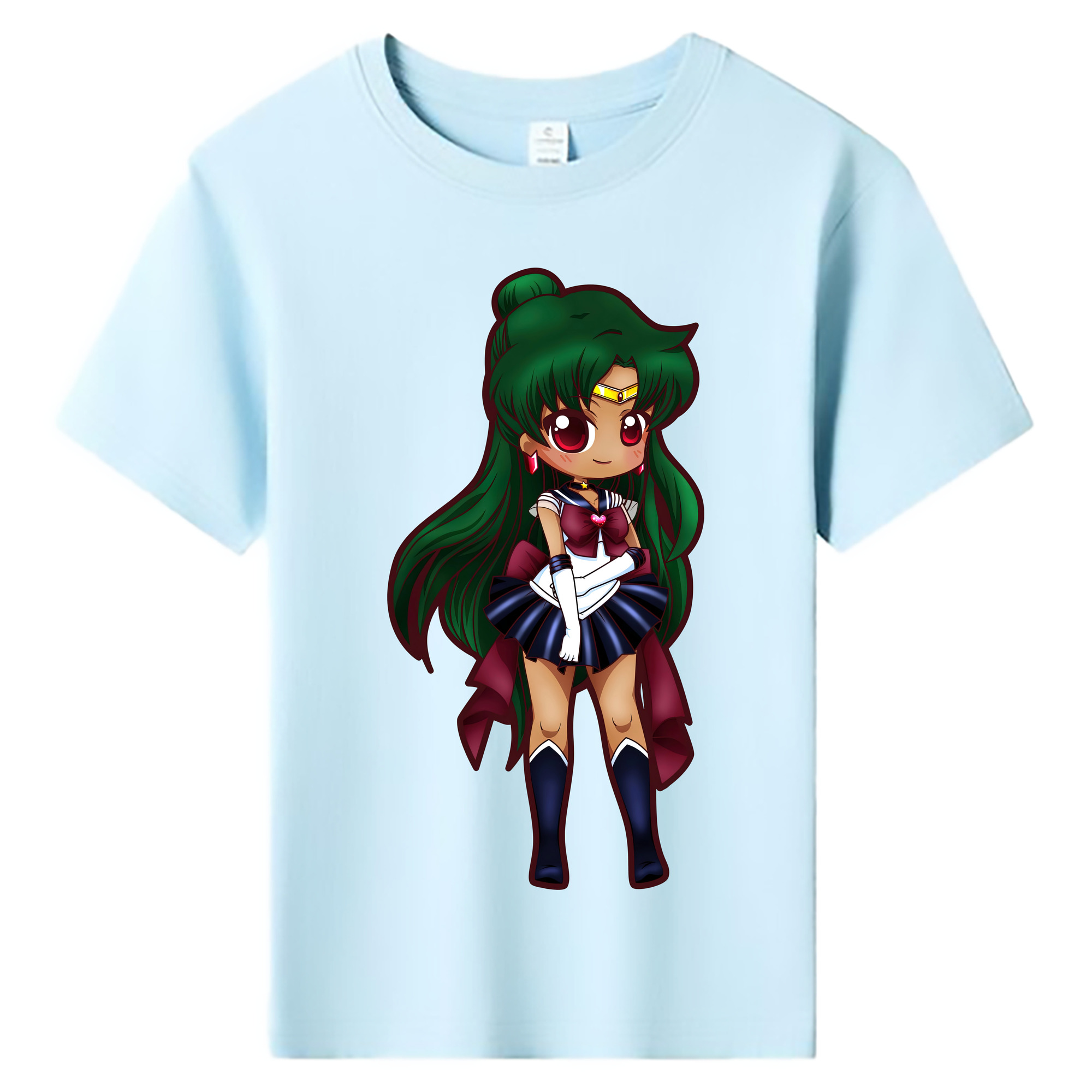 （画像用） 美少女戦士セーラームーン 冥王せつな Sailor Moon Meiou Setsuna 綿100％キッズTシャツ（フロントプリント）